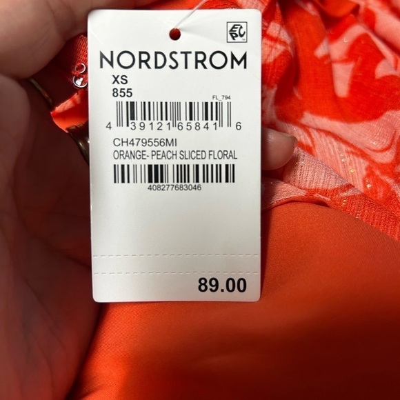 Chelsea28 orange peach sliced floral dress - Picture 7 of 7